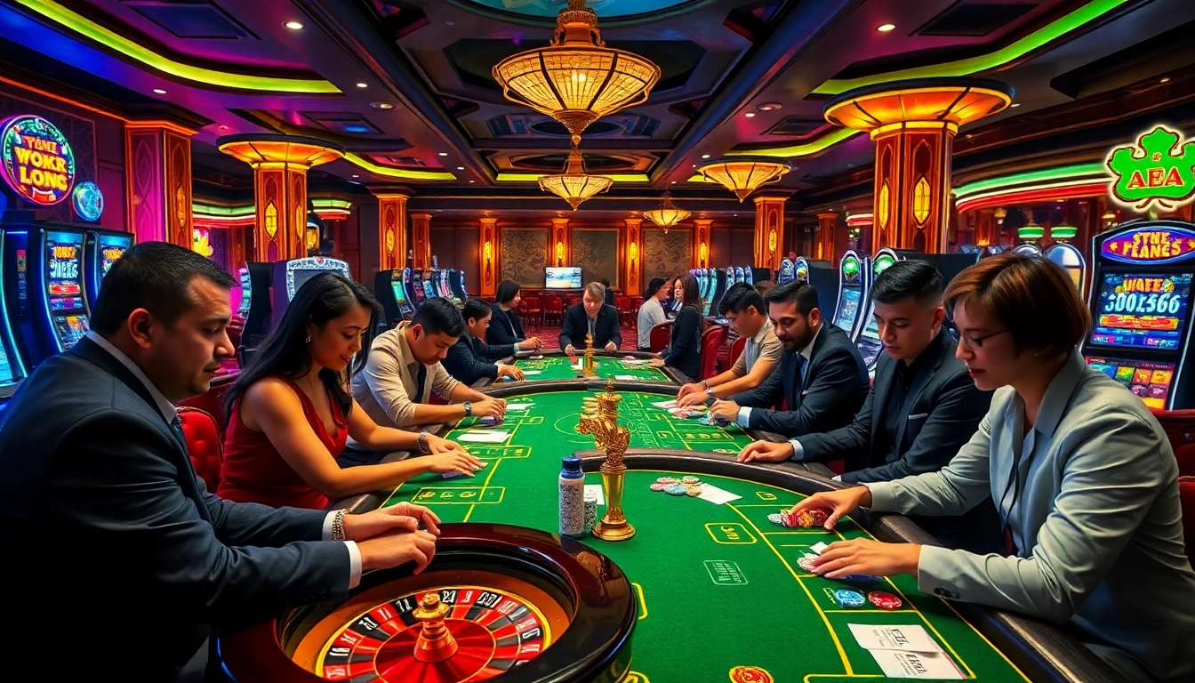 Experience high-stakes action at MM88 with thrilling poker tables and vibrant slot machines.