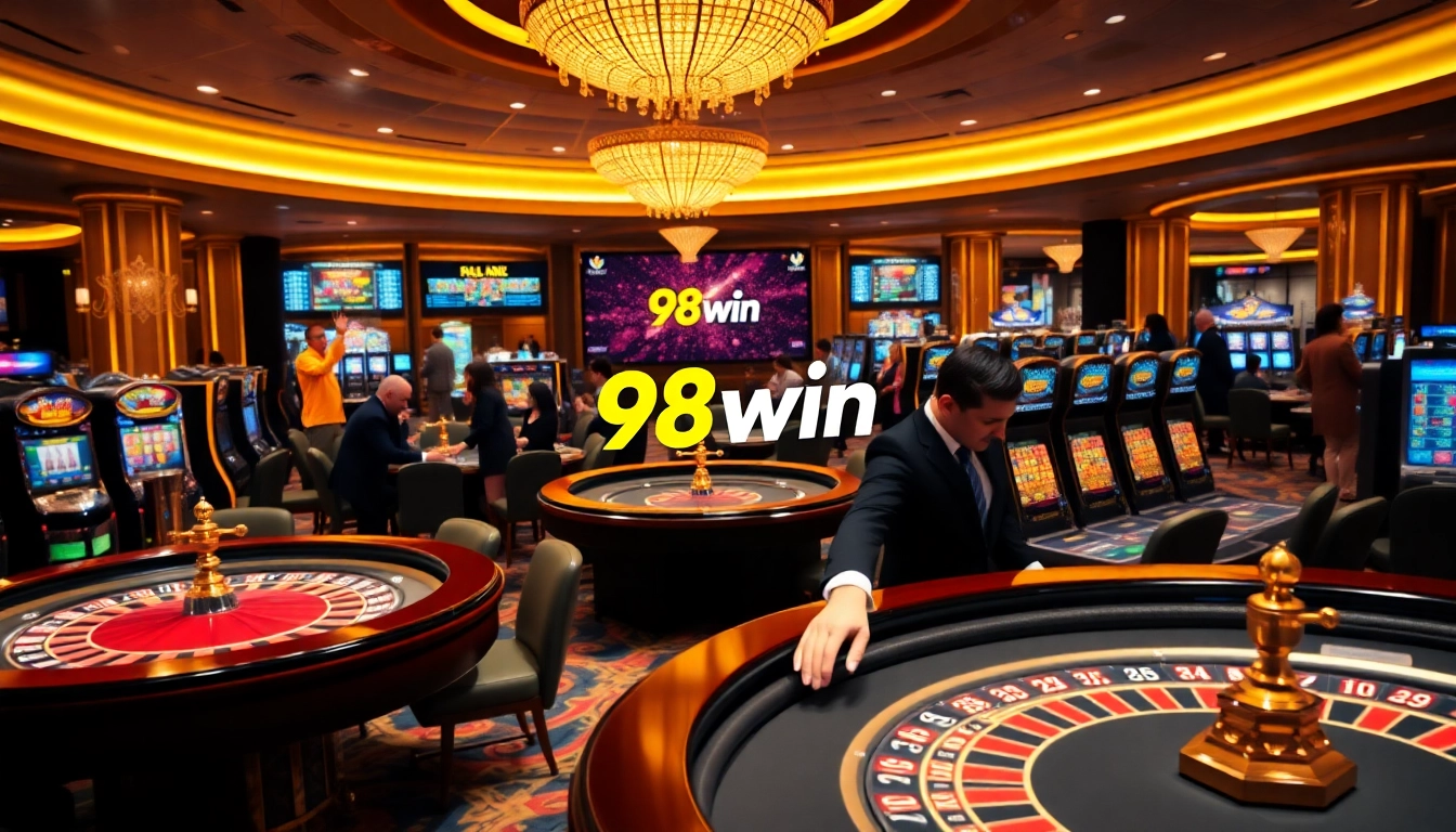 Experience the thrill of casino games at 98win with vibrant tables and enthusiastic players.