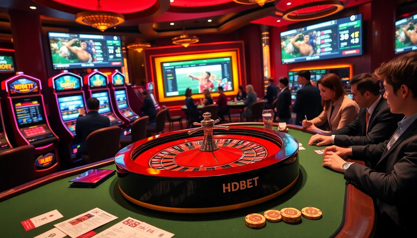 Players strategizing at a luxurious casino table while enjoying thrilling games on HDBET's platform.