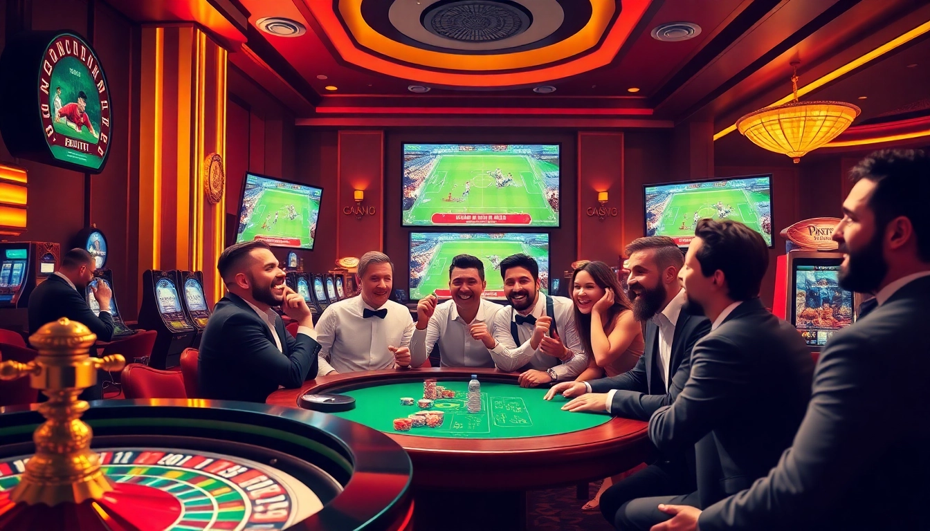 Betting excitement at Vaoluoitv with gamblers enjoying a live sports event.