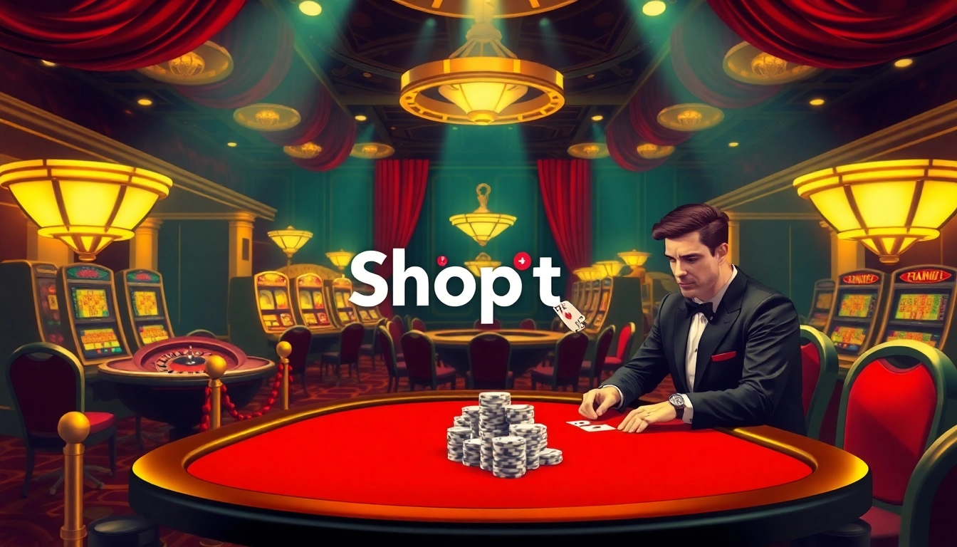 Experience the thrill of Shop tft in a luxurious casino with poker tables and vibrant slot machines.