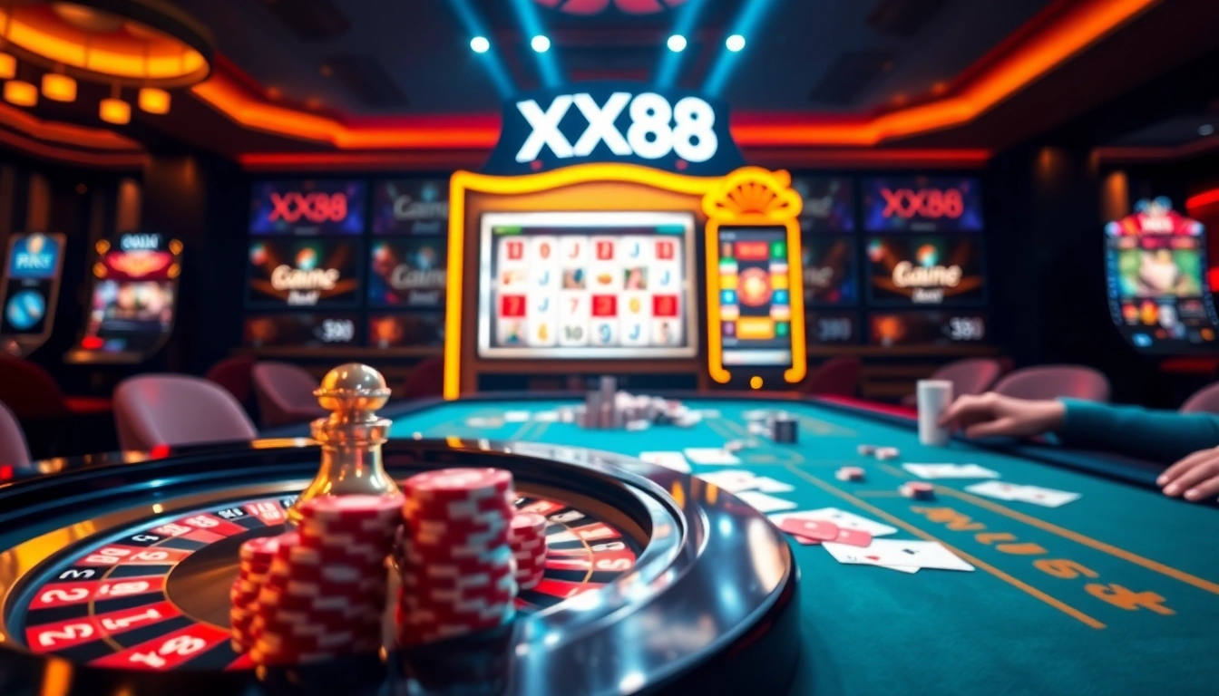 Experience gambling excitement at XX88 with vibrant casino tables and thrilling gameplay.