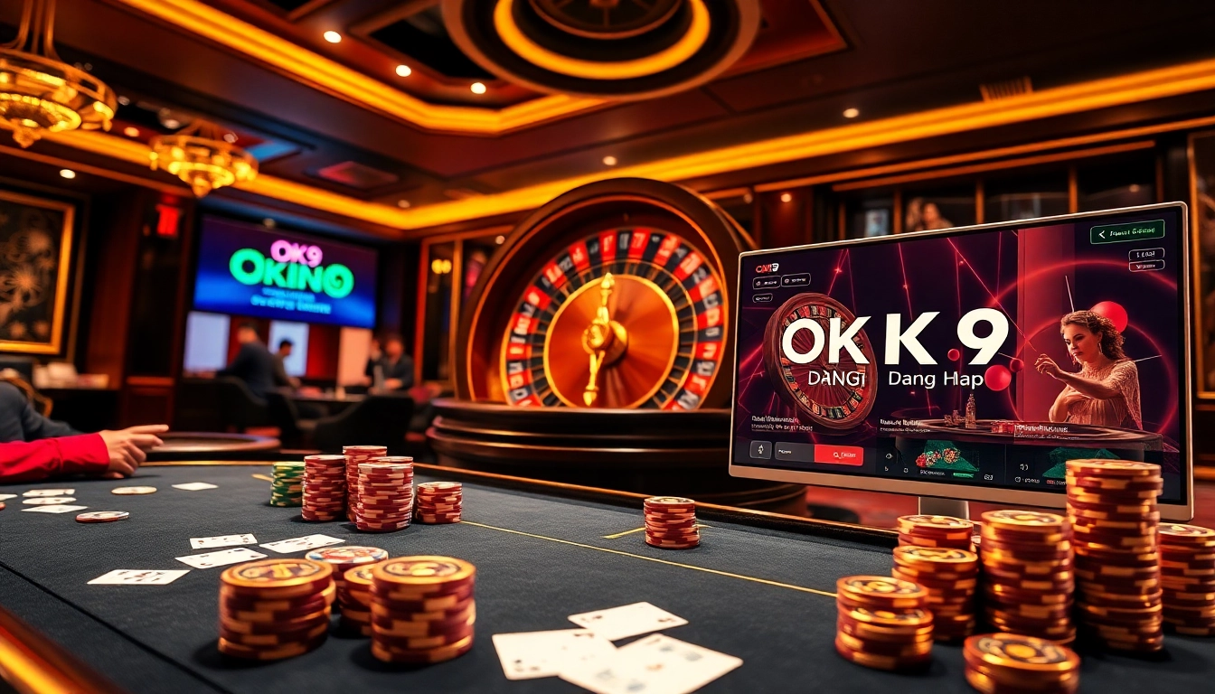 Immerse yourself in the thrilling world of OK9 Dang Nhap with vibrant casino elements and engaging gameplay.