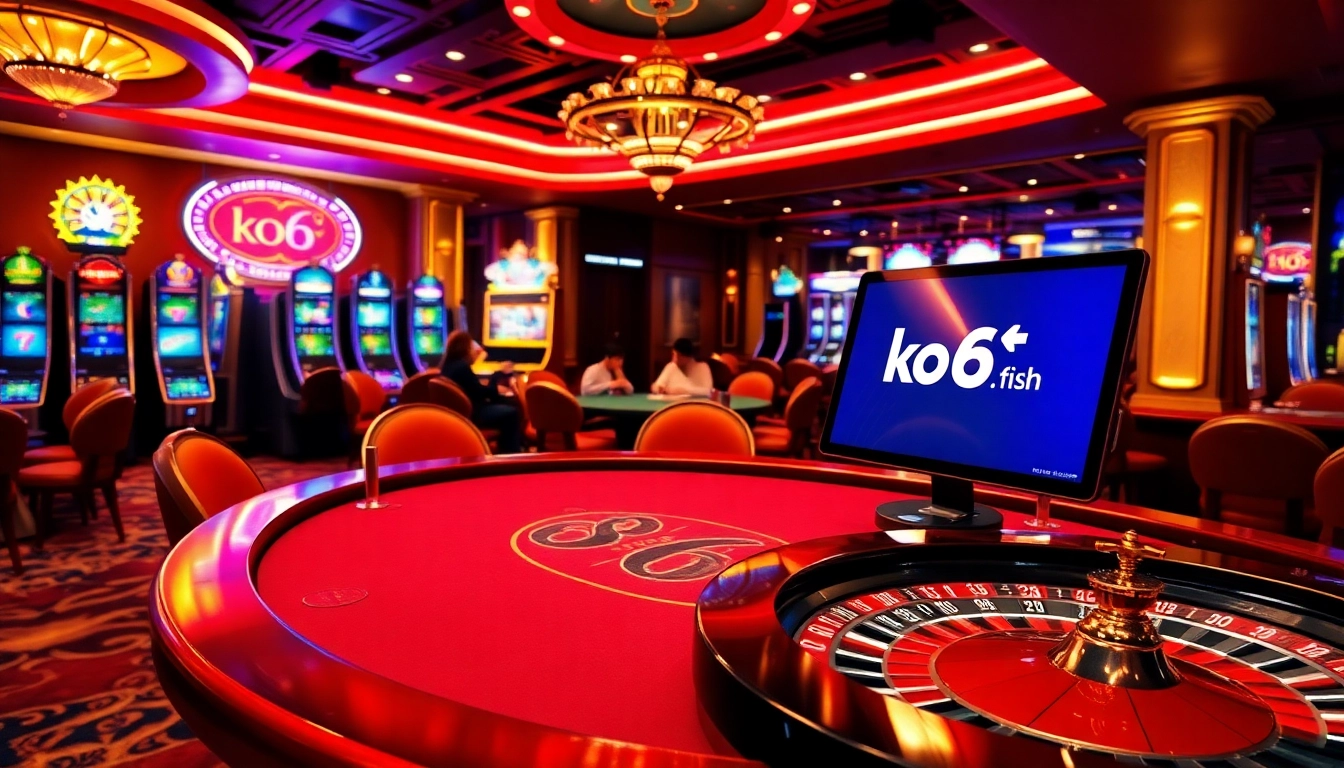 Experience thrilling gameplay at ko66.fish featuring vibrant casino tables and exciting gambling action.