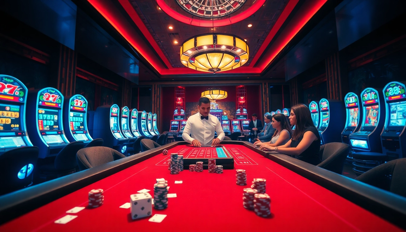 Engage in live Baccarat at https://bong88.casa/ with a dealer at a glamorous casino table.