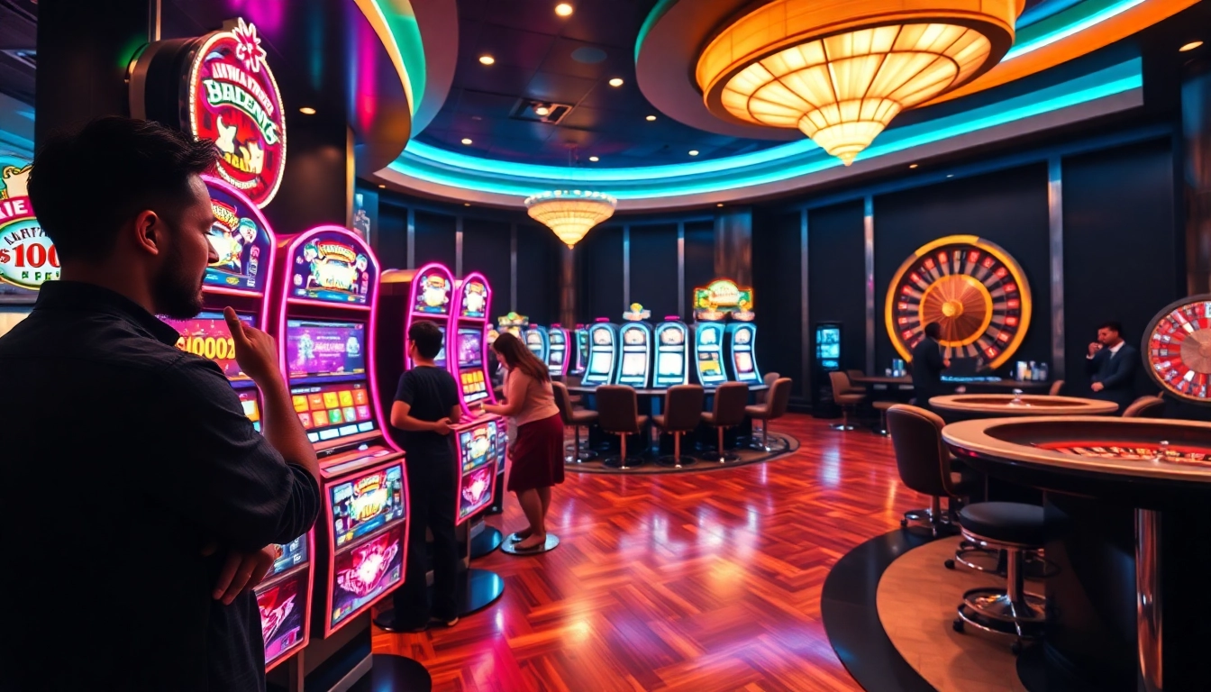 Engaging players at a vibrant casino showcasing situs bonus new member opportunities with exciting slots.