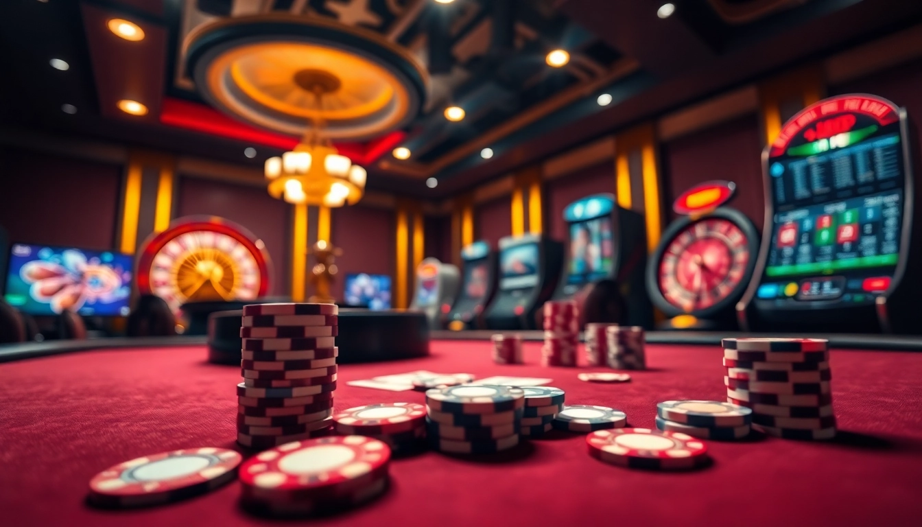 Play thrilling casino games at https://123b.ing/ with vibrant poker chips and a dazzling roulette wheel.