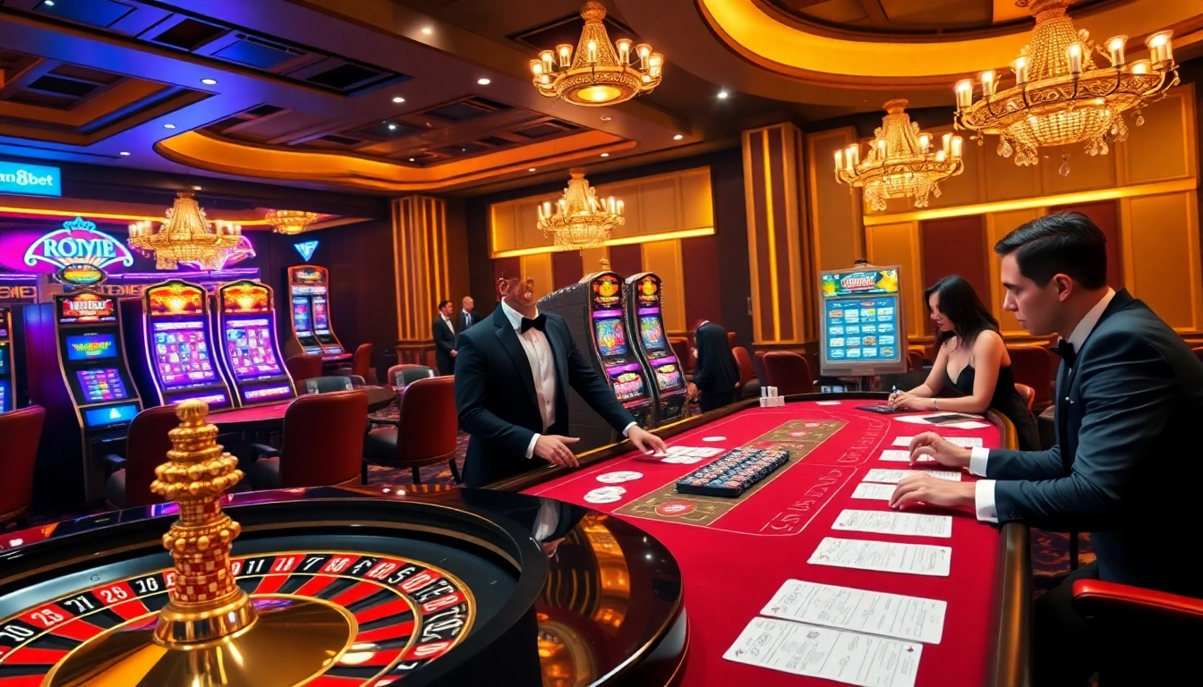 Experience the thrill of 8kbet with elegant casino games and vibrant roulette tables.