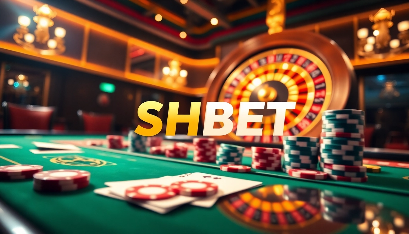 Experience SHBET with exciting gameplay at luxurious casino tables and roulette wheels.