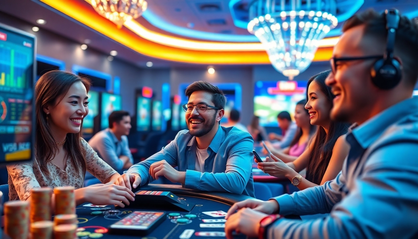 Experience the excitement of V9bet, where players enjoy a variety of online gambling games in a vibrant digital environment.