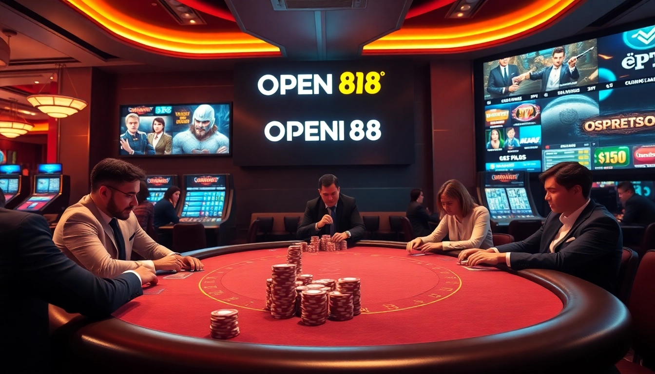 Players enjoying a thrilling game of poker at OPEN88 casino.