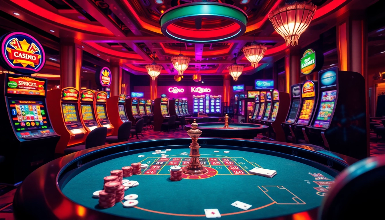 KQBD features an exhilarating online gambling scene with vibrant casino tables and lively players.
