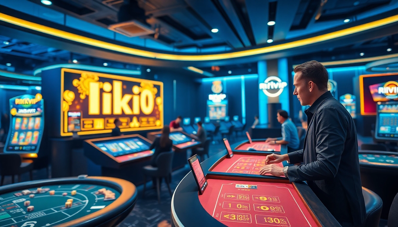 Exciting Rikvip online casino scene with vibrant gaming action and engaging players.
