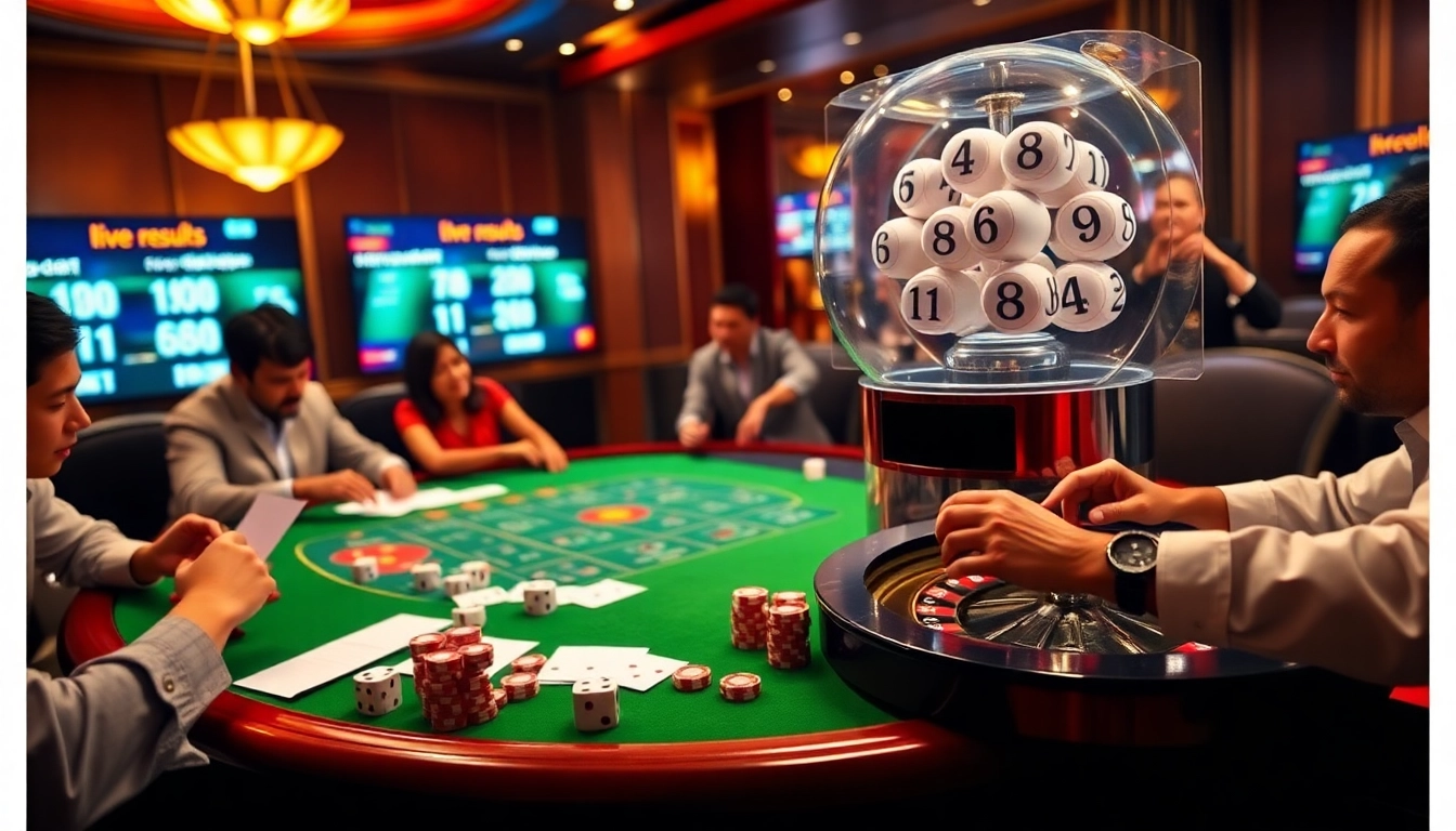 Exciting Togel HK betting scene with players analyzing results and gaming elements.