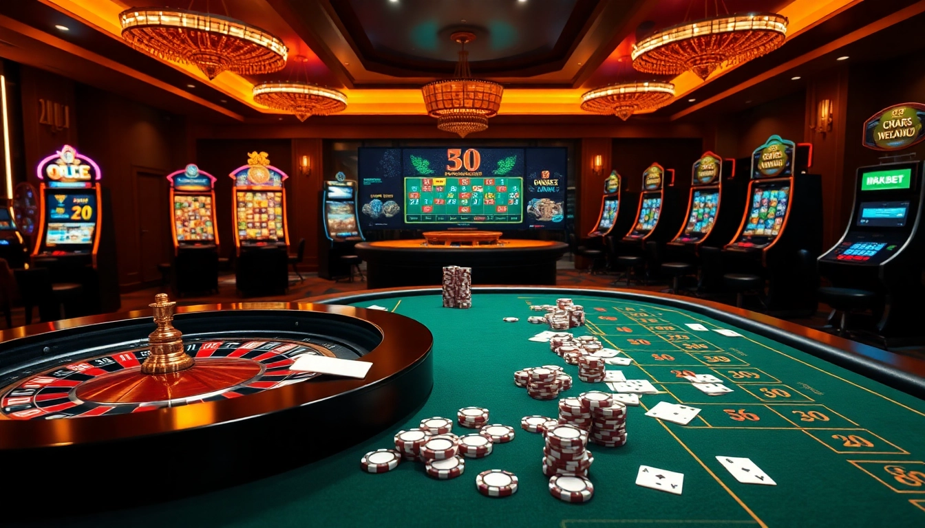 Experience the thrill of online gambling at 8KBET with vibrant casino visuals and exciting games.