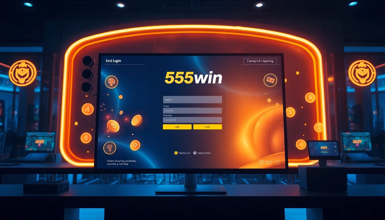 Experience easy and secure access with the 555win login interface, showcasing a modern gaming platform.