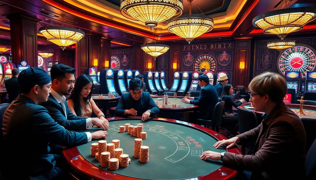 Experience the excitement of gambling at https://kong88.win with players at vibrant poker tables and sparkling slot machines.