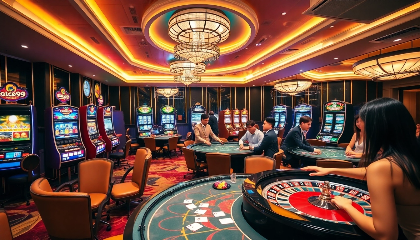 Experience the excitement of gaming at Go99 casino with vibrant slot machines and live tables.