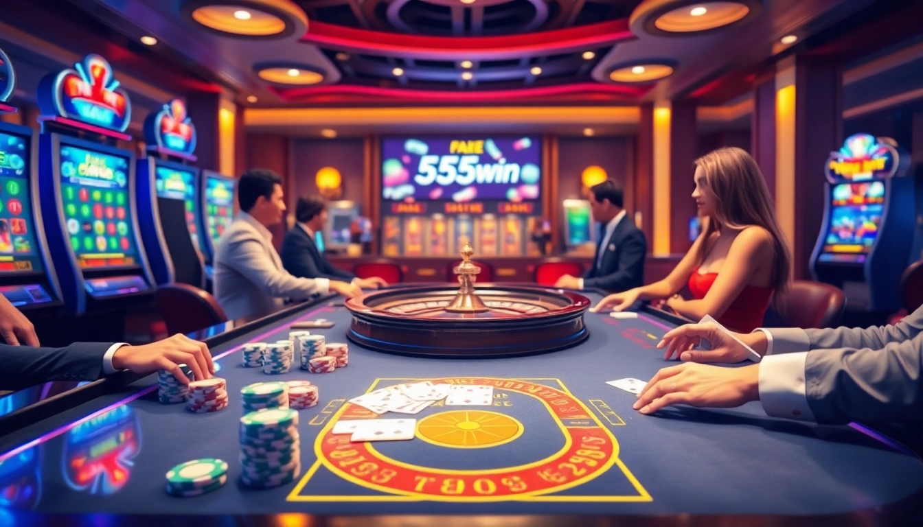 Experience thrilling casino action at 555win with dynamic poker gameplay and vibrant slot machines.