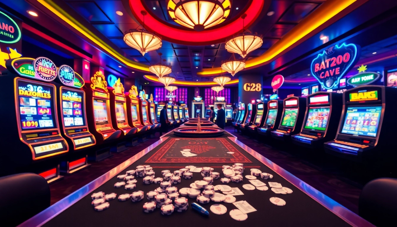 Experience thrilling G28 online gambling with vibrant slot machines and poker tables.