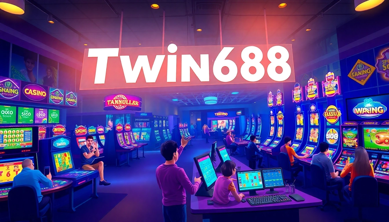 Twin68 online gaming platform showcasing vibrant gaming environment with diverse games and players.