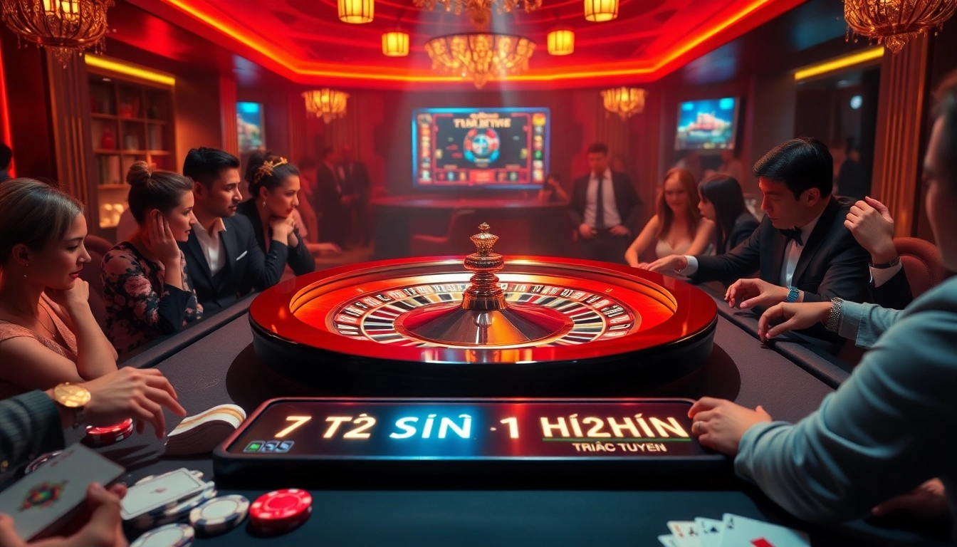 Experience thrilling gameplay as you engage with 7m tỷ số trực tuyến in an upscale casino atmosphere.