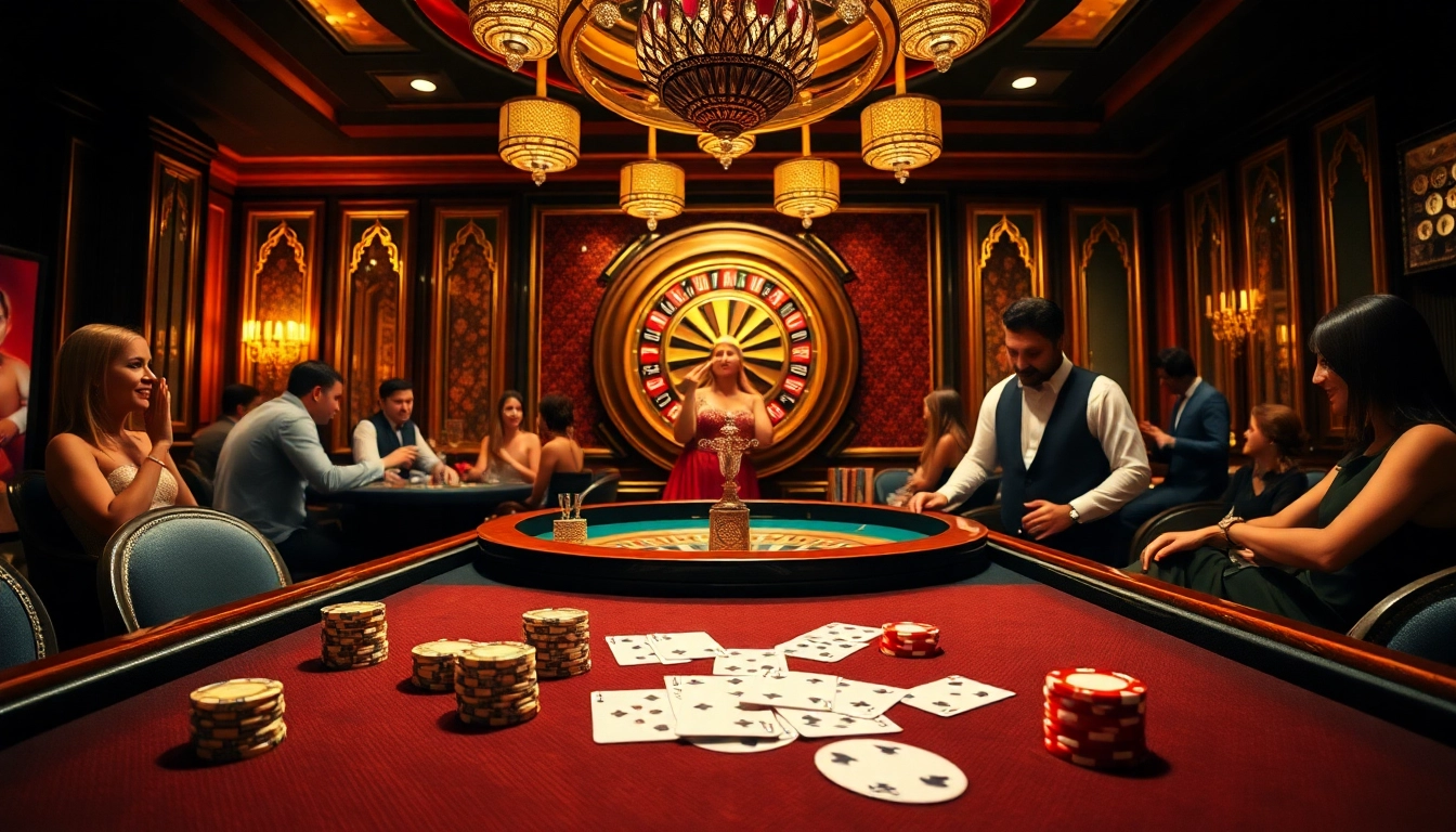 Engage in thrilling gameplay at BL555's luxurious casino with vibrant tables and elegant atmosphere.