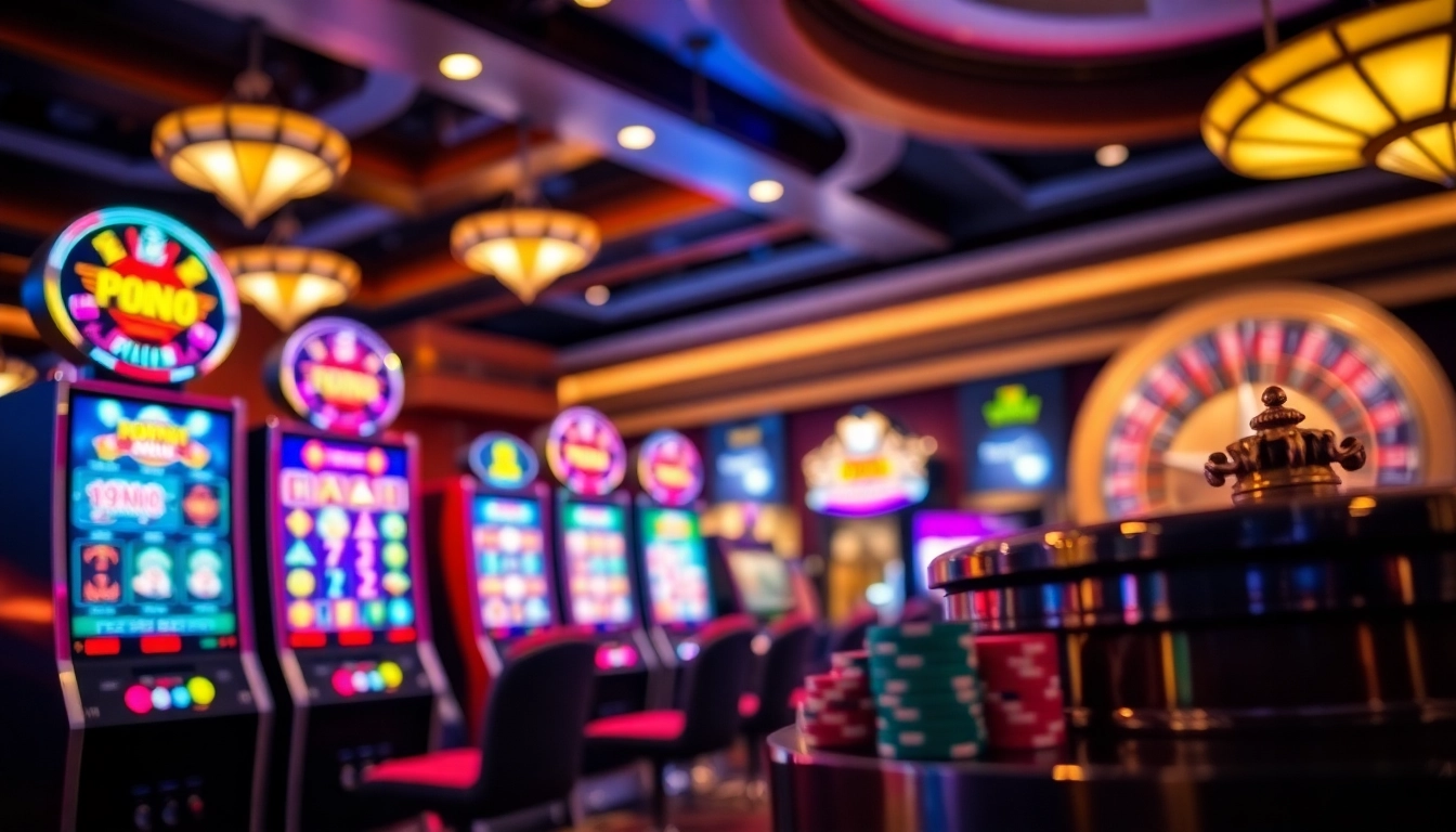 Launching new slots and games at https://78wintl.org/ casino, showcasing vibrant slot machines and poker chips.