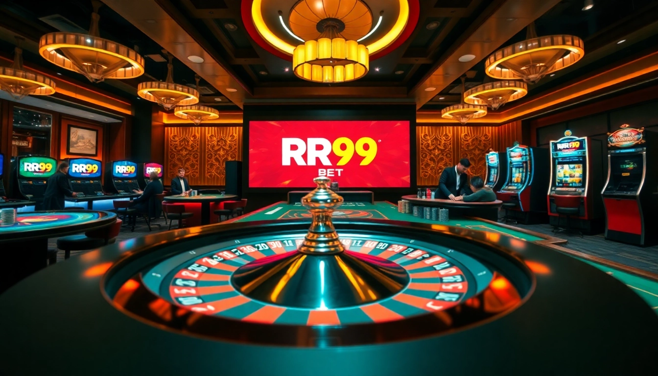 Experience the thrill of RR99 BET with sophisticated casino gaming elements in a luxurious setting.