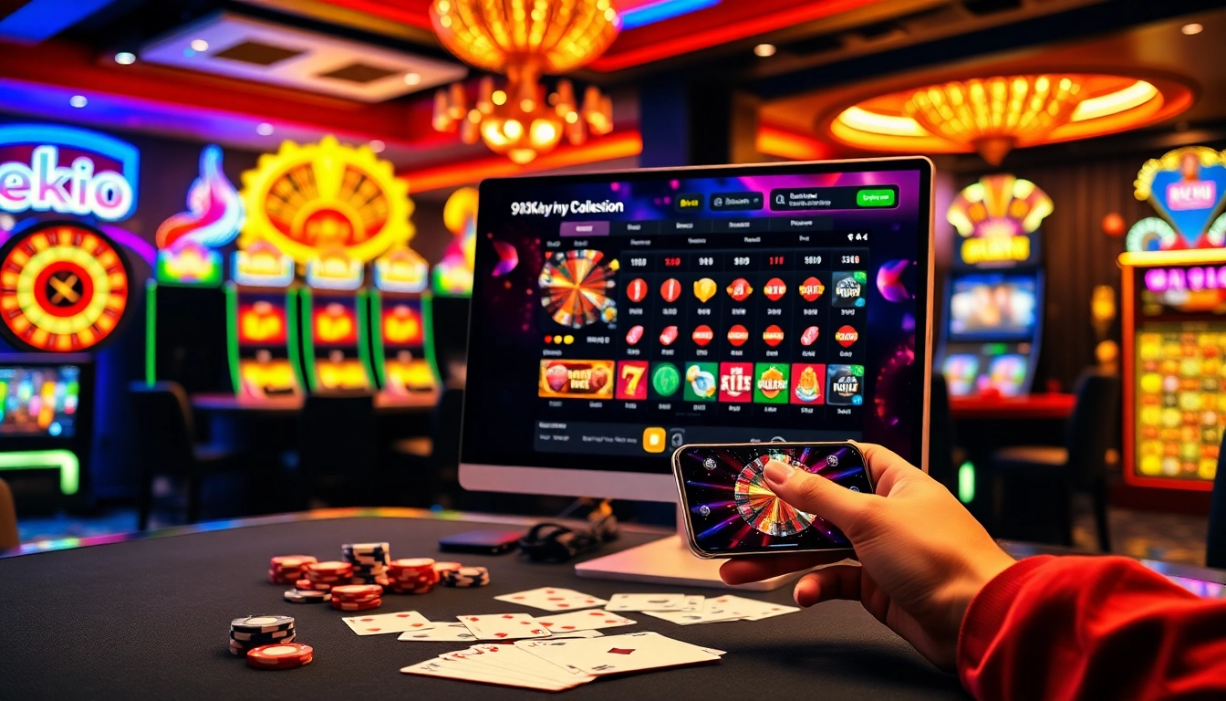 Engaging scene of a 918Kaya PNG online gaming experience featuring vibrant casino elements.