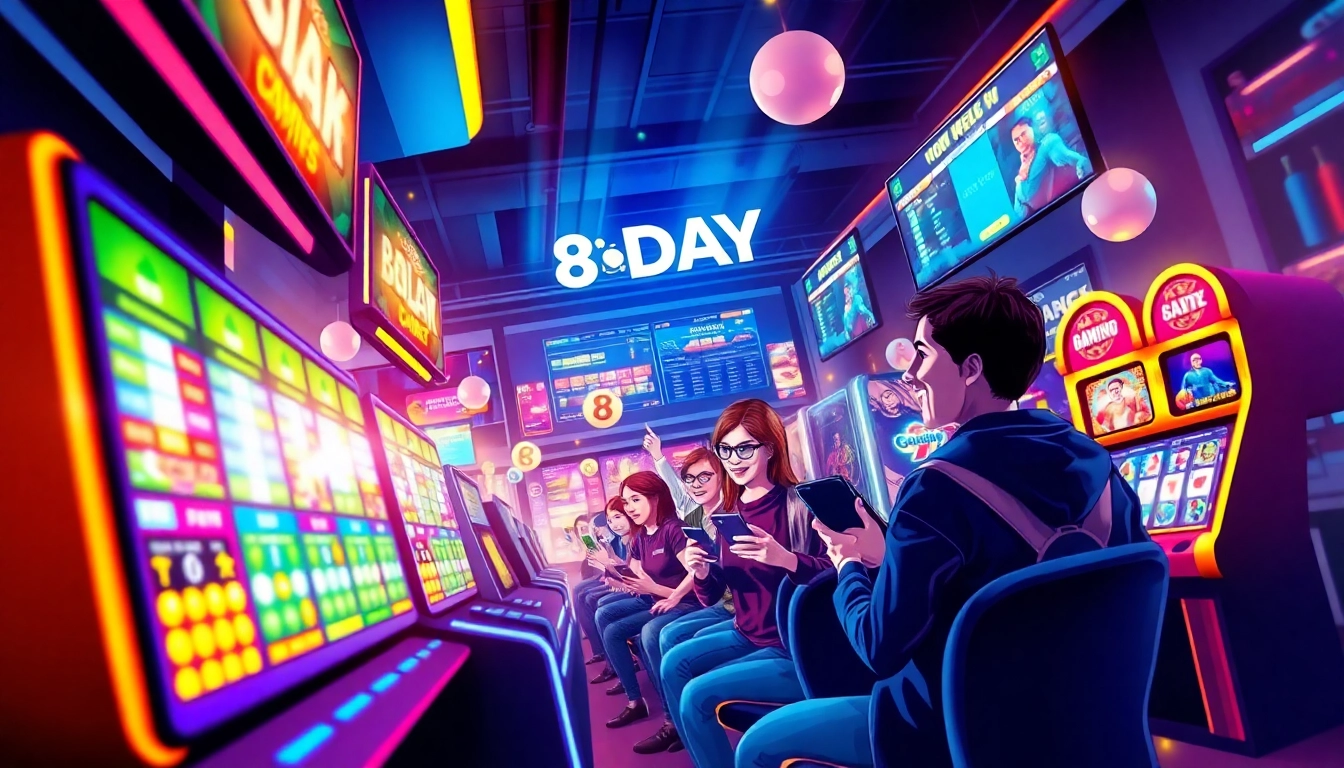 8day online gaming platform featuring vibrant casino and betting elements, showcasing exciting user experiences.